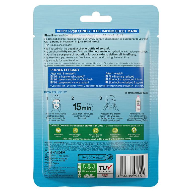 Garnier Hydrabomb Pomegranate Tissue Mask, , hi-res