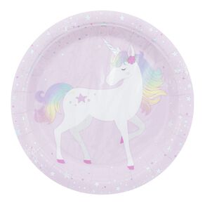Party Inc Unicorn Plate 23cm 8 Pack