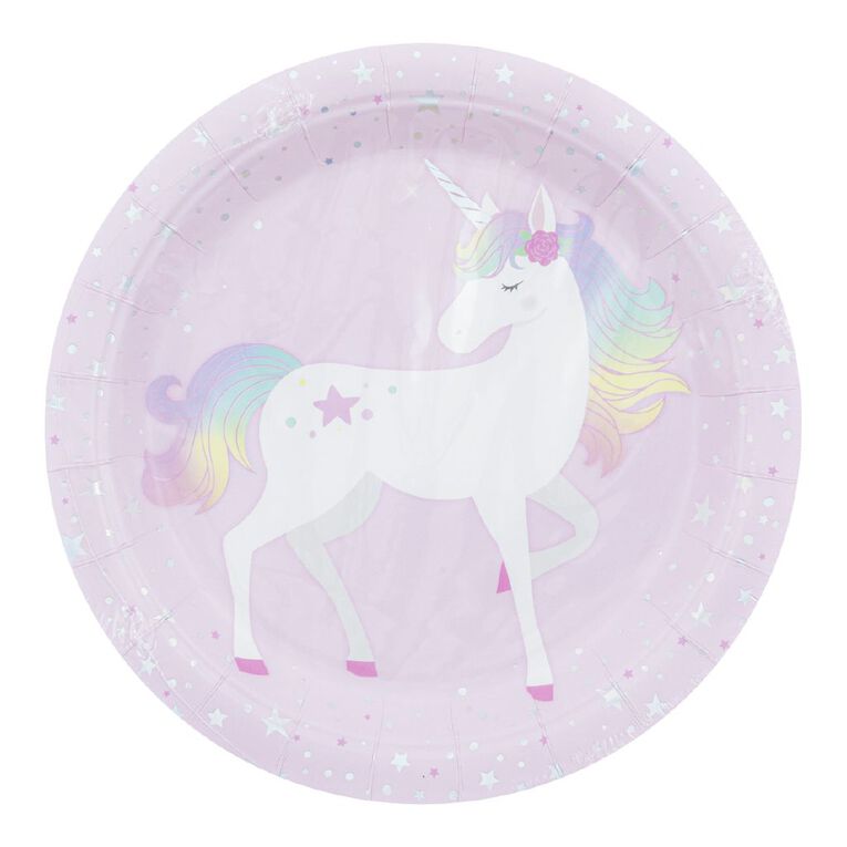 Party Inc Unicorn Plate 23cm 8 Pack, , hi-res