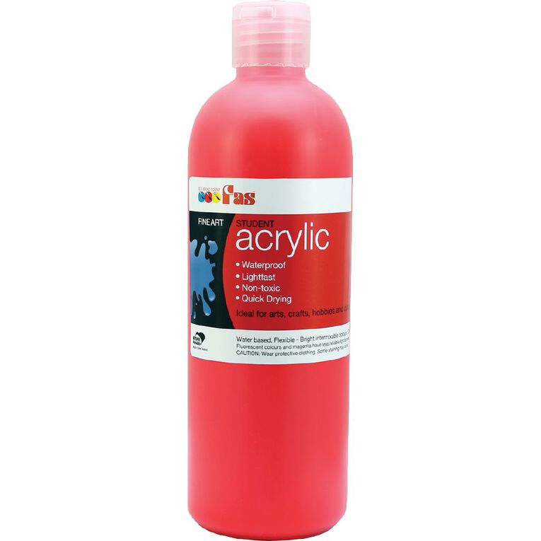 FAS Paint Student Acrylic Red Mid 500ml, , hi-res
