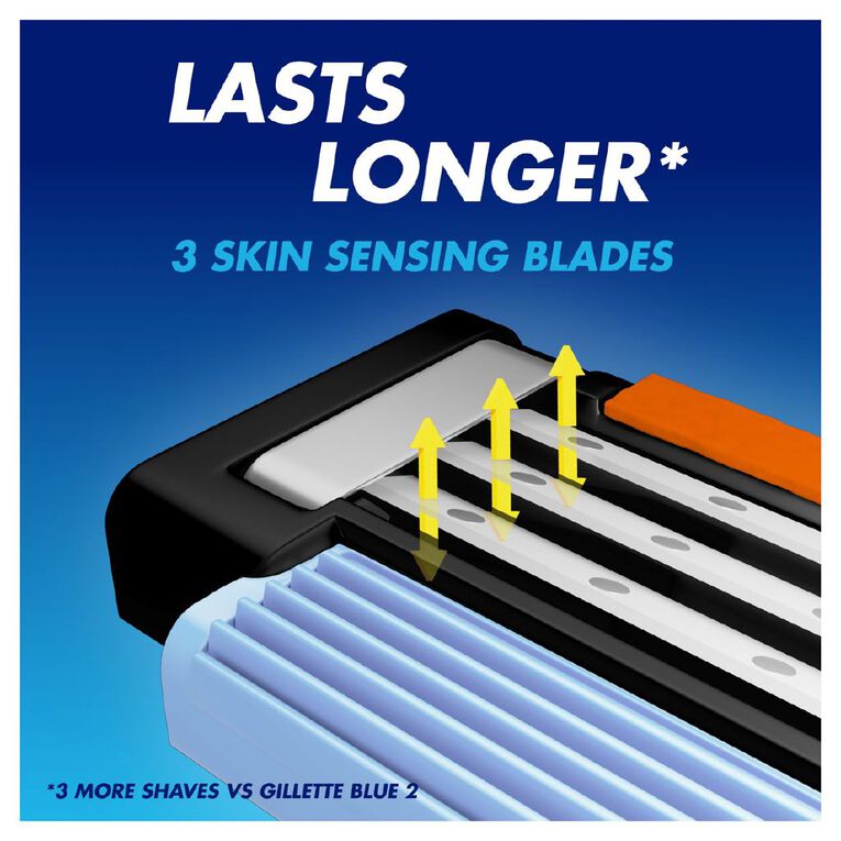 Gillette Blue3 Smooth Male Disposable Razor 10 Pack, , hi-res