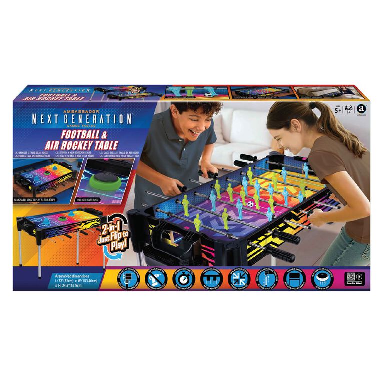 32in 2 in 1 Football & Air Hockey Games Table, , hi-res