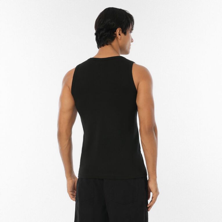 H&H Men's Plain Singlet, Black, hi-res