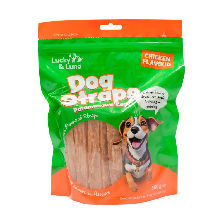 Lucky & Luna Chicken Straps 500g, , hi-res