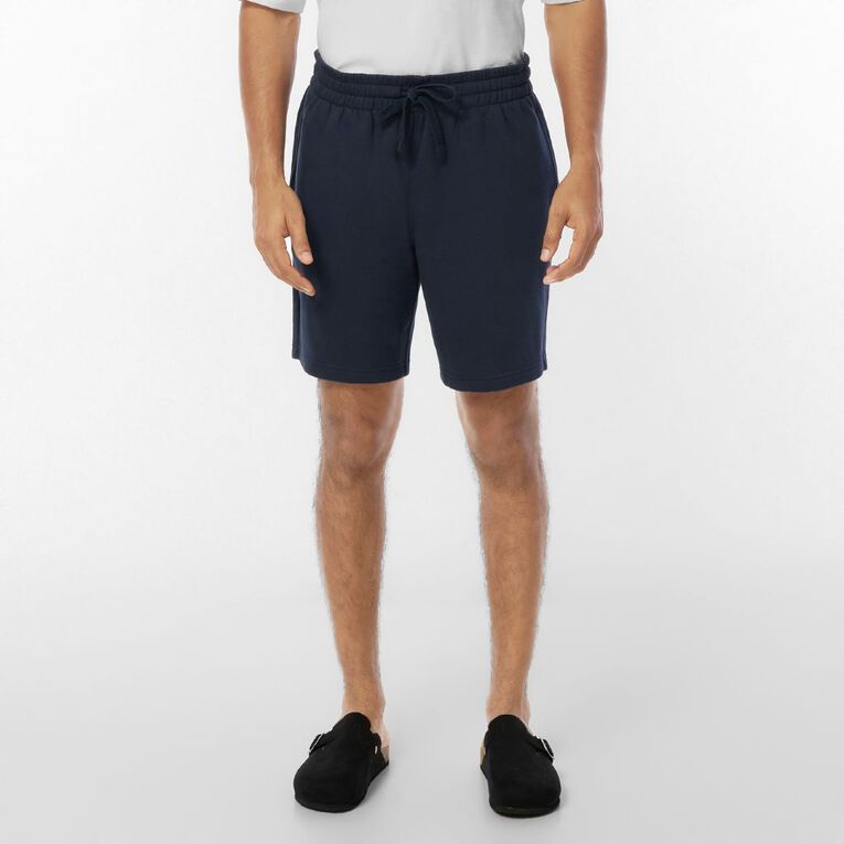 H&H Men's Plain Knit Shorts, Blue Dark, hi-res