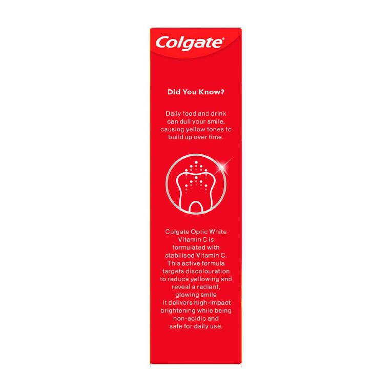 Colgate Optic White Vitamin C Toothpaste 100g, , hi-res