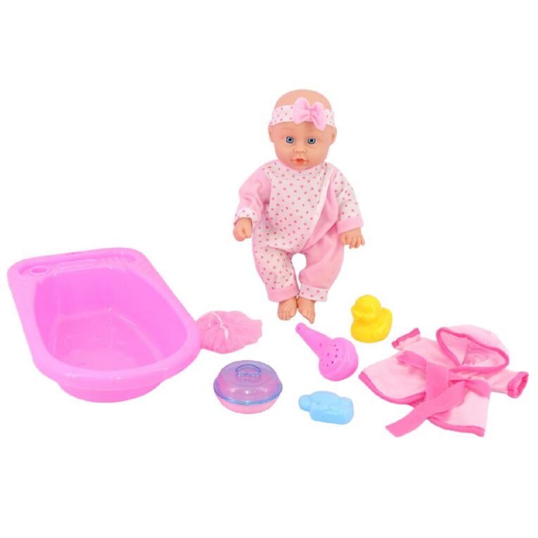 Baby Doll with Play Bath 30cm, , hi-res
