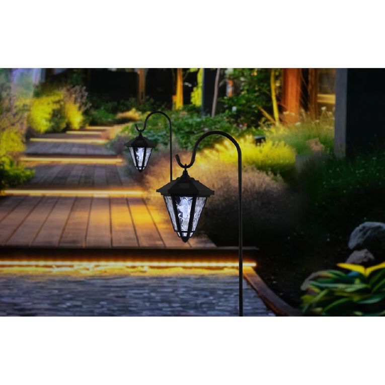 Urban Green Solar Lantern Stake 2 Pack Black, , hi-res