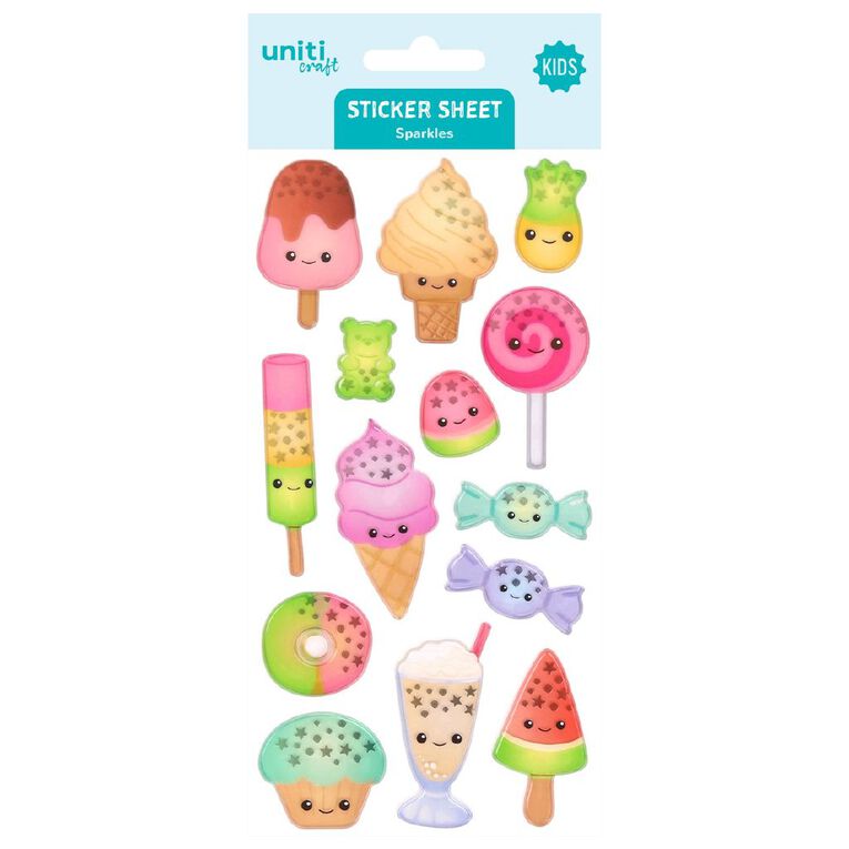 Uniti Craft Kids Sparkles Sticker Sheet Sweet Sparkles, , hi-res