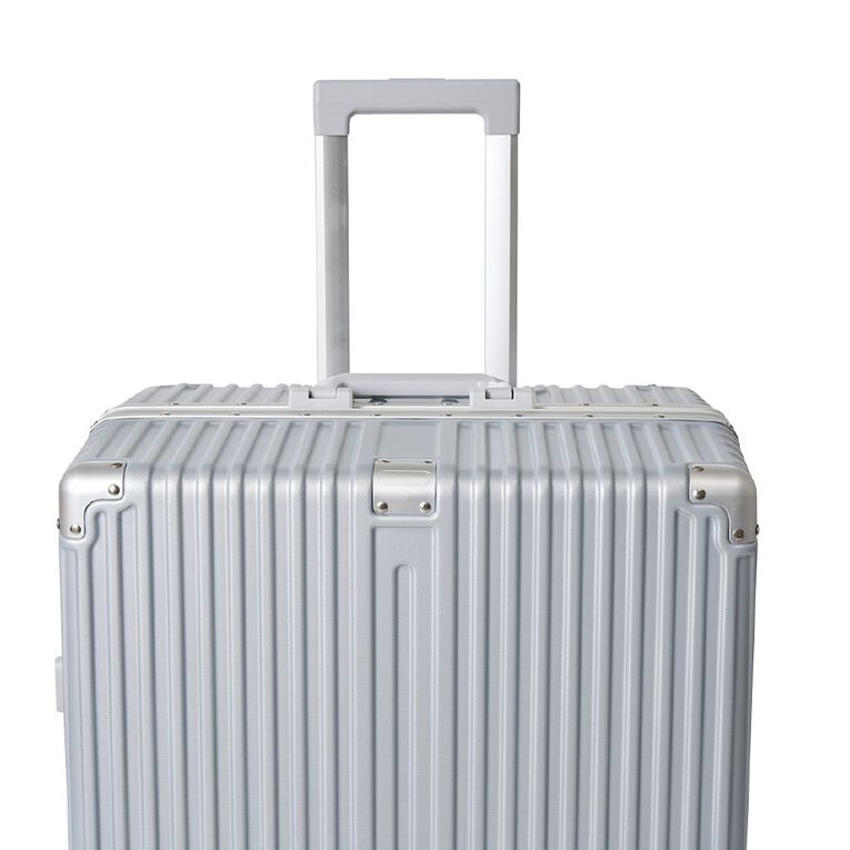 Living & Co Hard Textured Suitcases 2 Piece Set Silver, , hi-res
