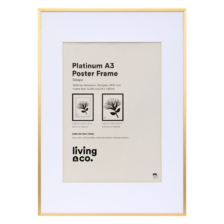 Living & Co Platinum Poster Frame A2/A3 Gold, , hi-res