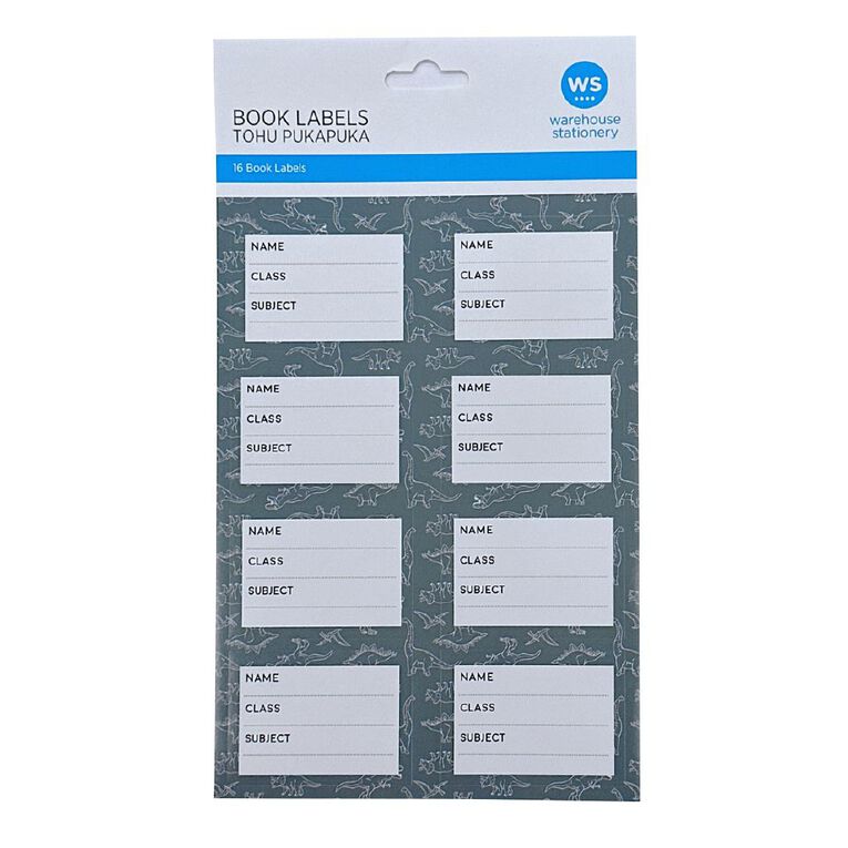 WS Book Label 16 Pack Dino, , hi-res