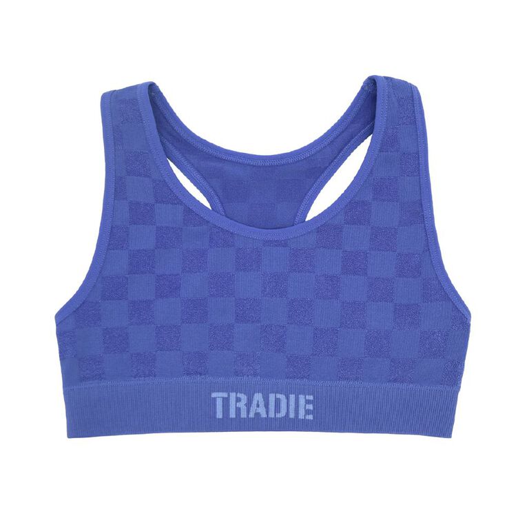 Tradie Girls' Seamfree Crop 2 Pack, Blue, hi-res