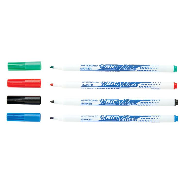 Bic Whiteboard Marker Fine Assorted 4 Pack, , hi-res