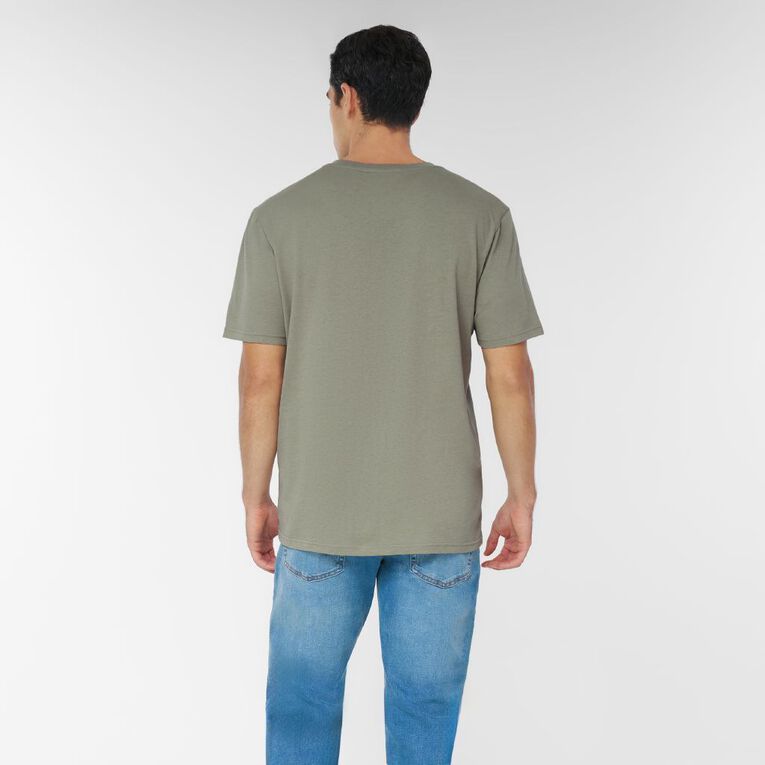 H&H Men's Regular Fit Plain Tee, Green Mid, hi-res