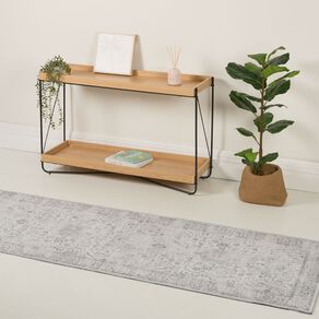Living & Co Runner Poly Print Grey 80cm x 300cm