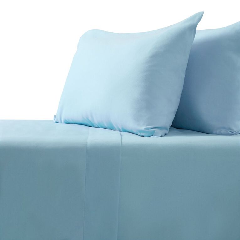 Living & Co Microfibre Sheet Set Blue Double, , hi-res