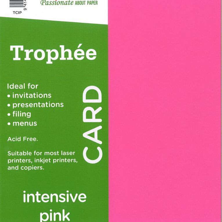 Trophee Card 160gsm Intensive Pink A4 15 Pack, , hi-res