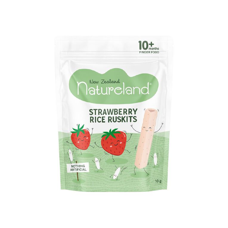 Natureland Strawberry Rice Ruskits 10g, , hi-res