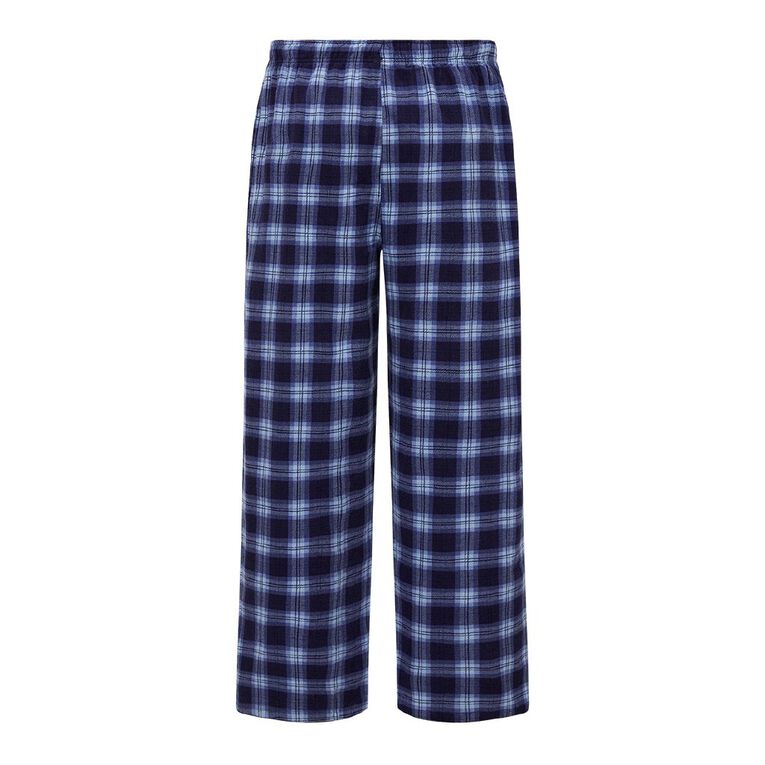 H&H Men's Flanelette Pyjama Pants, Blue Dark, hi-res