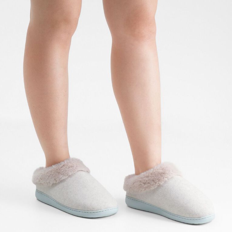 H&H Women's Recycled Memory Slippers, Cream, hi-res