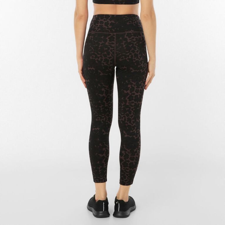 Active Intent Women's Active Printed Ankle Leggings, Brown Dark, hi-res
