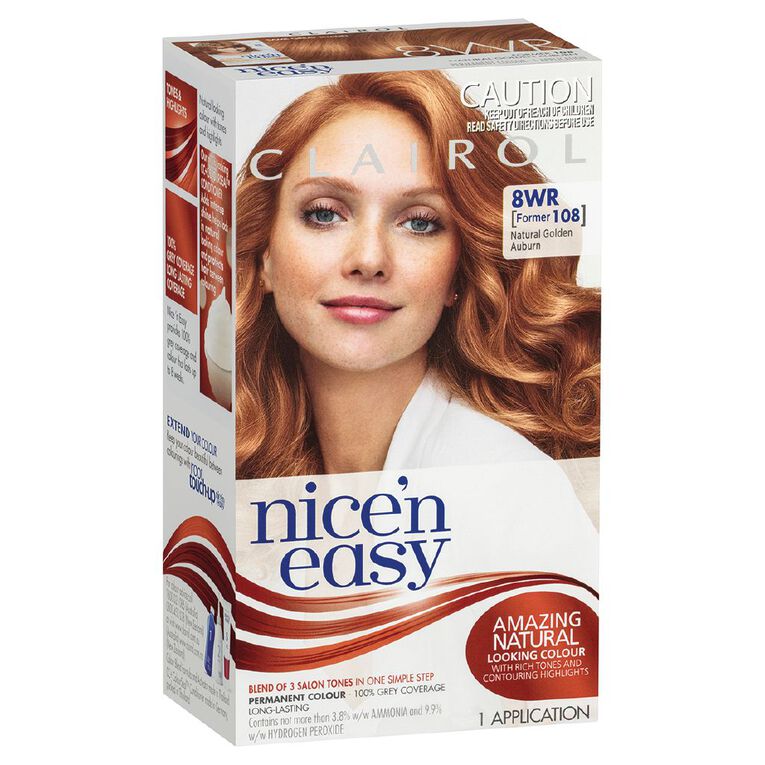 Clairol Nice N Easy Permanent Hair Colour Golden Auburn 8WR, , hi-res