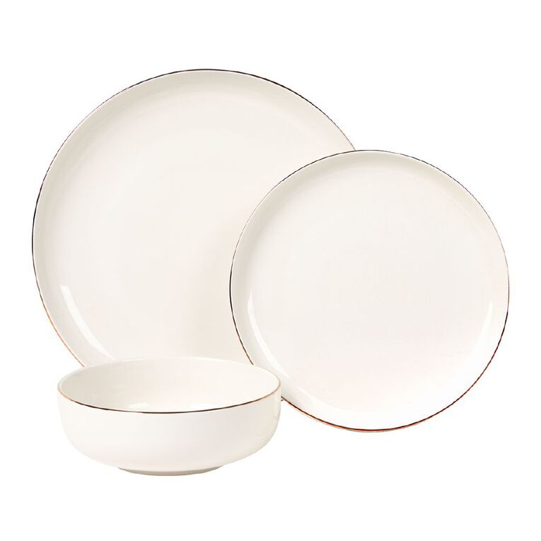 Living & Co Elegance Gold Rimmed 12 Piece Set Ivory, , hi-res