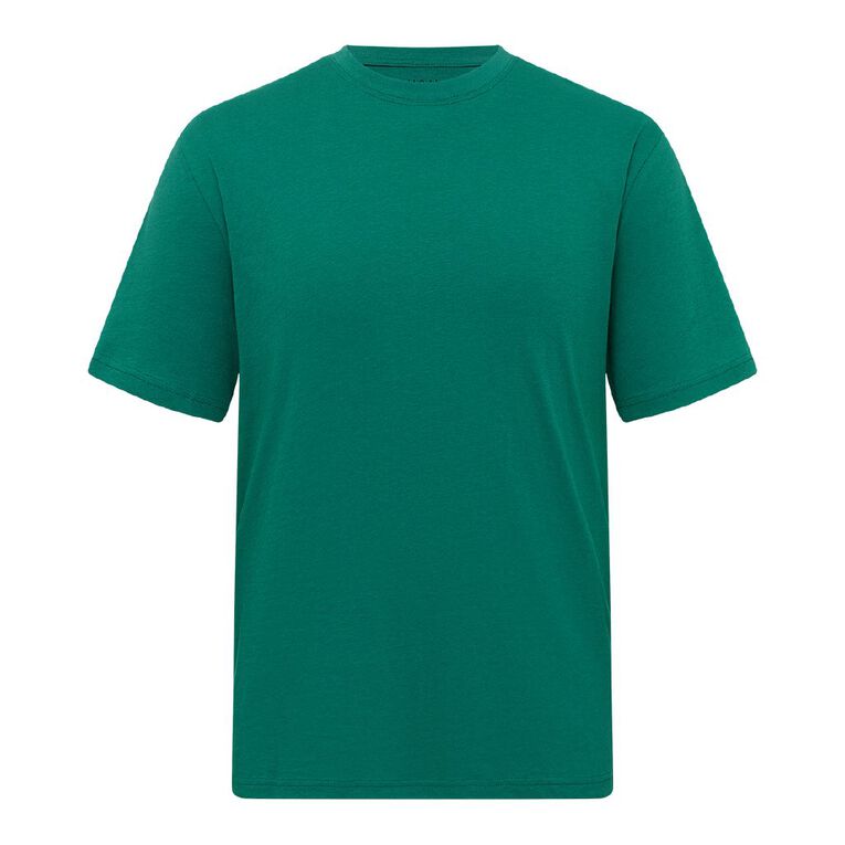 H&H Men's Regular Fit Plain Tee, Green Dark Tidepool, hi-res