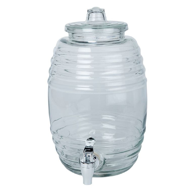 Living & Co Glass Drinks Dispenser Clear 5.2L, , hi-res
