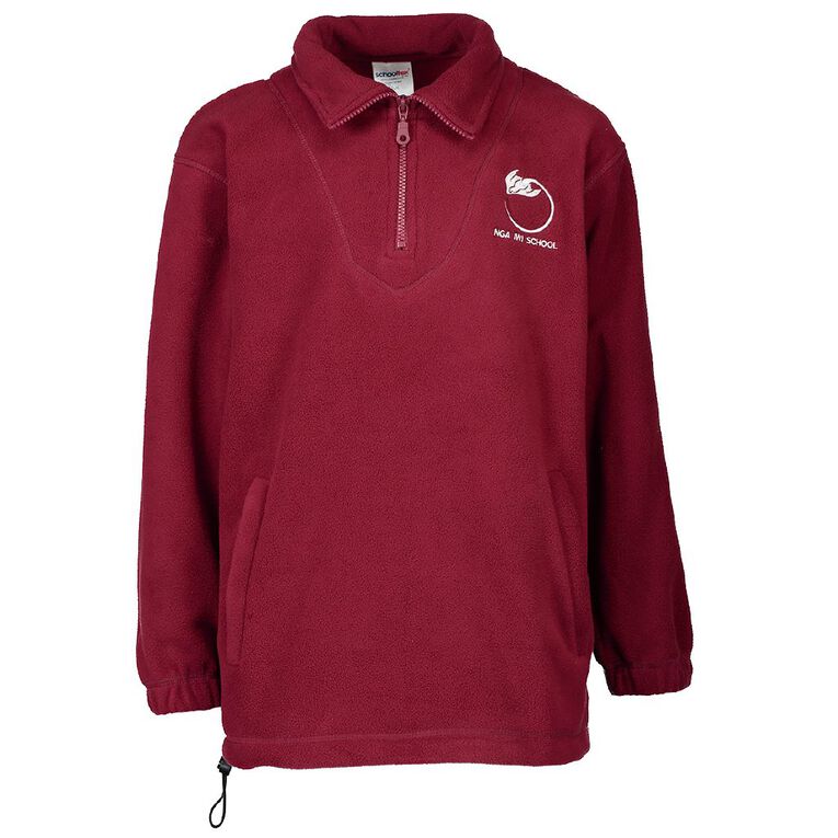Schooltex Nga Iwi School Polar Fleece Top with Embroidery, Burgundy, hi-res