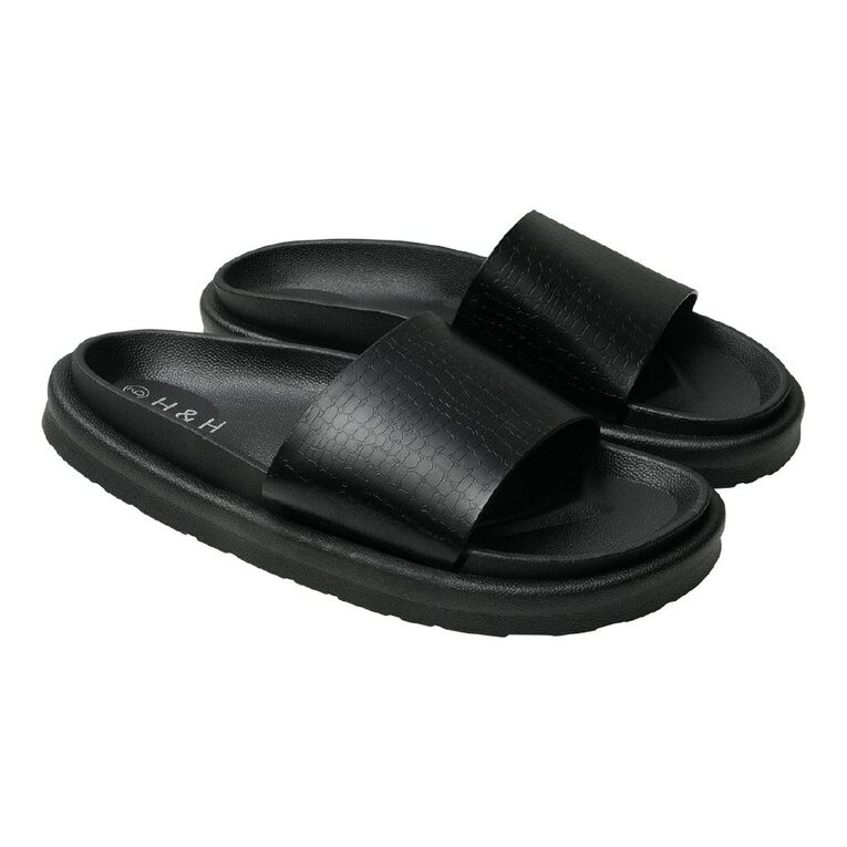 H&H Women's Addie Slides, Black, hi-res