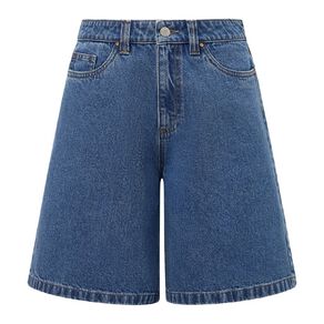 H&H Women's Wide Leg Denim Jort Shorts
