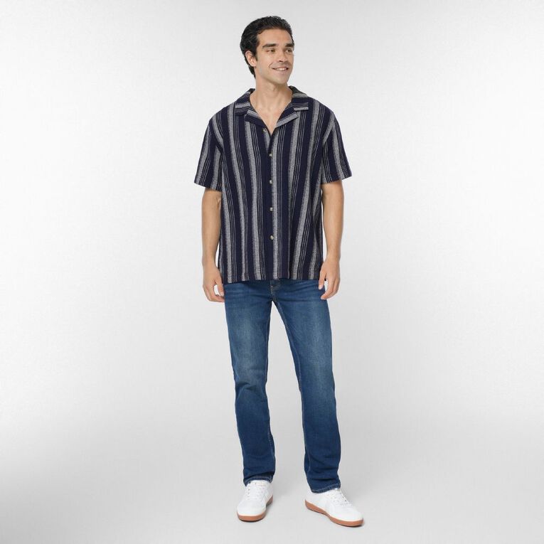 H&H Men's Textured Shirt, Navy, hi-res