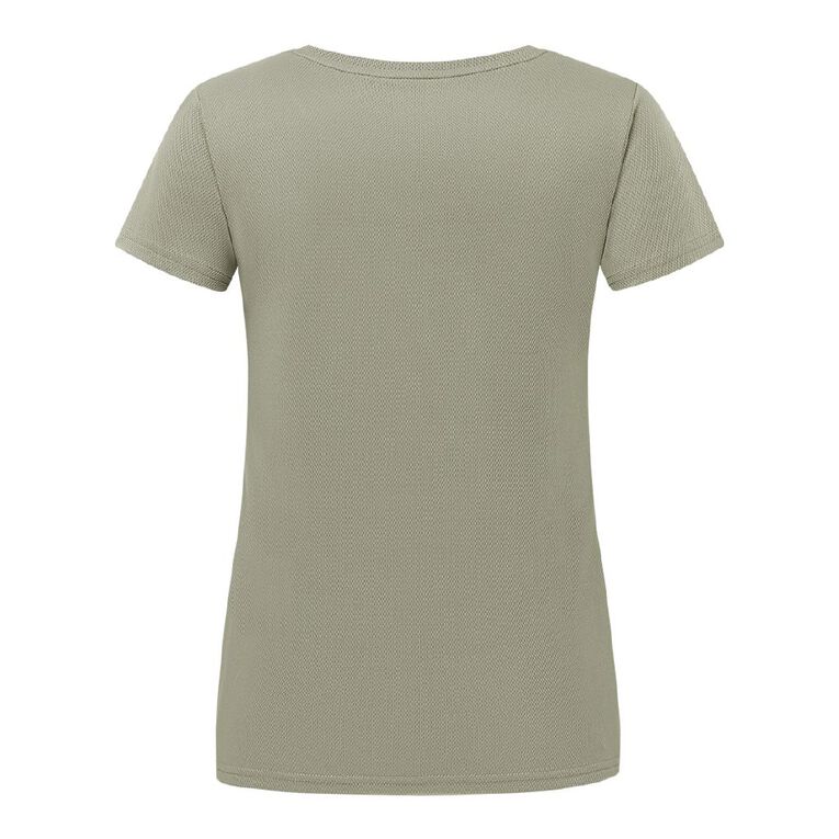 Active Intent Women's Active V Neck Mesh Tee, Grey Mid, hi-res