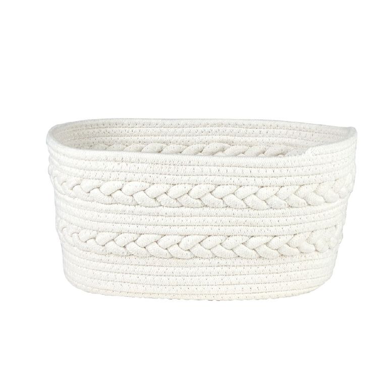 Living & Co Cotton Blend Basket Medium White, , hi-res