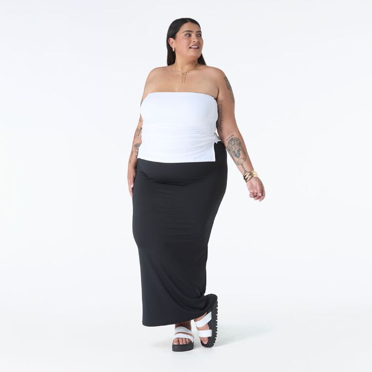 H&H Women's Contour Maxi Skirt, Black, hi-res