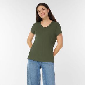 H&H Women's Short Sleeve V-Neck Cotton Tee