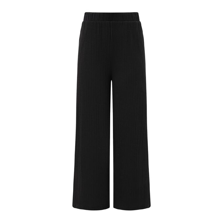 H&H Women's Wide Rib Pull On Pants, Black, hi-res