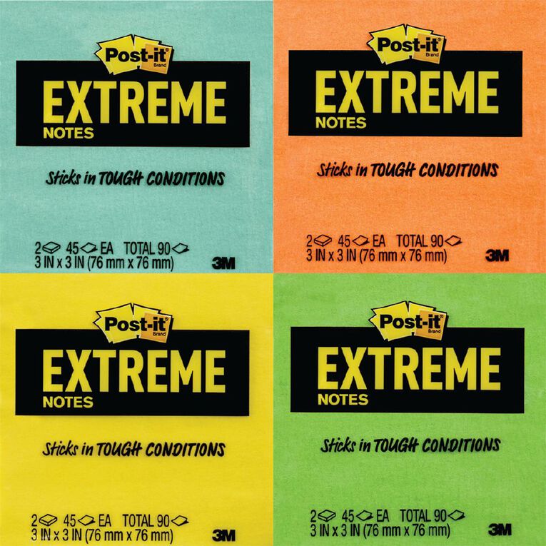 PostIt Extreme Notes 76mm x 76mm Assorted 2 Pack The Warehouse