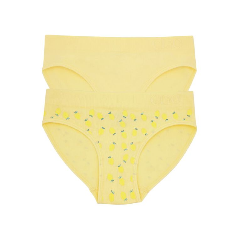 Clio Teen Lemon Seamfree Bikini 2 Pack, Yellow, hi-res