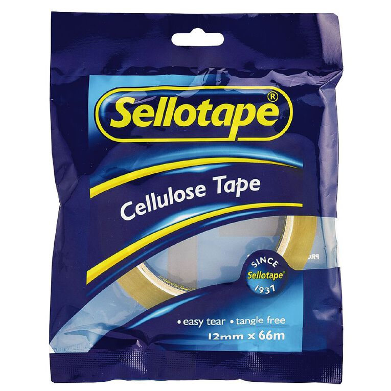 Sellotape Cellulose Tape 12mm x 66m Clear, , hi-res