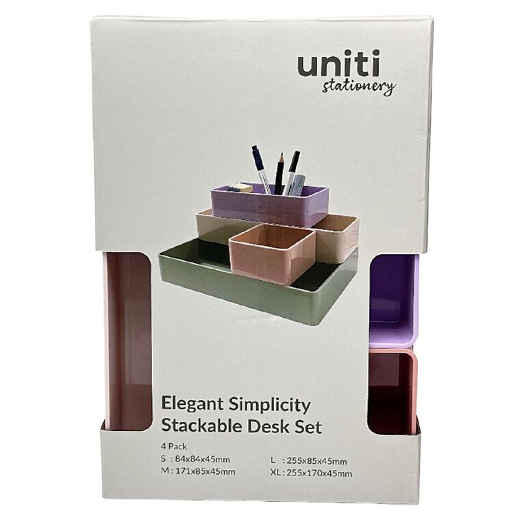 Uniti Stationery Elegant Simplicity Desk Set 4 Pieces, , hi-res