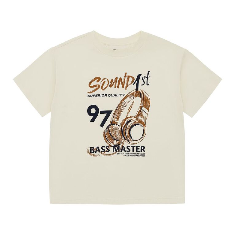 Young Original Short Sleeve Print Tee, Cream, hi-res