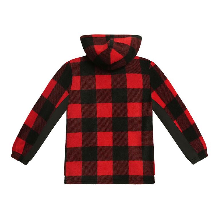 Back Country Kids' Fleece Sherpa Zip-Thru Hoodie, Red, hi-res
