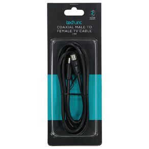 Tech.Inc Coaxial Cable Male to Female Plug 1.5m
