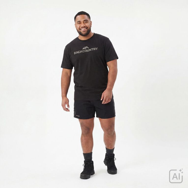 Back Country Adults' Short Sleeve Printed Tee, Black, hi-res