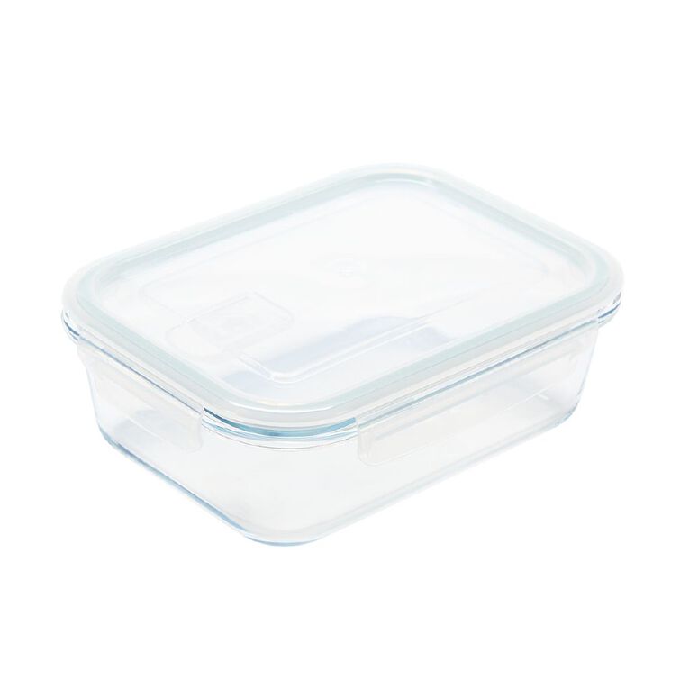 Living & Co Rectangle Glass Food Storage Container 1L, , hi-res