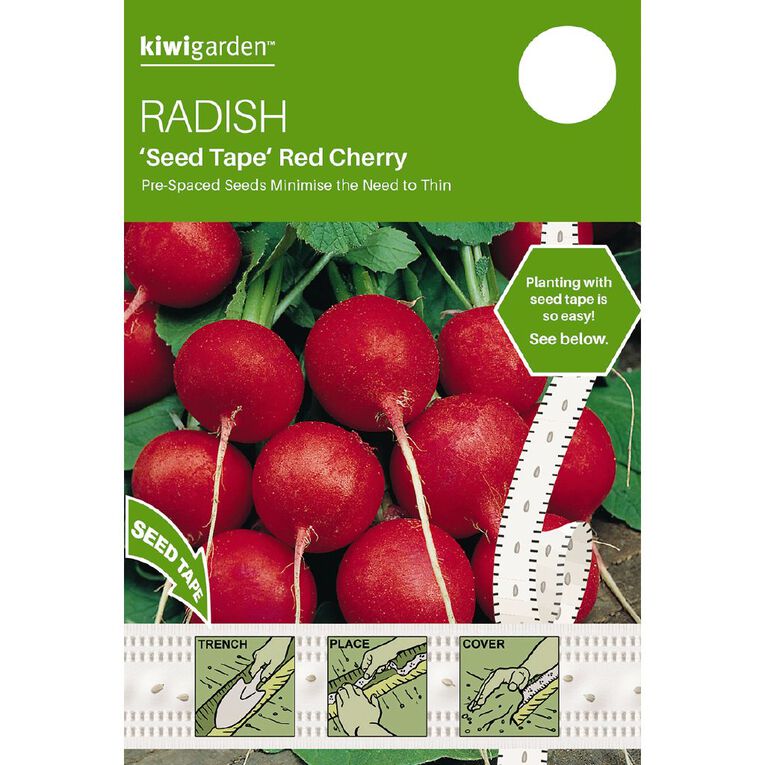 Kiwi Garden Seed Tape Radish Red Cherry, , hi-res