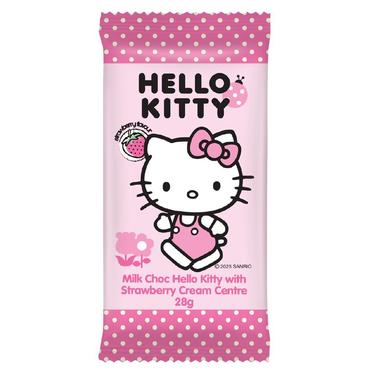 Hello Kitty Milk Chocolate With Strawberry Centre 28g, , hi-res